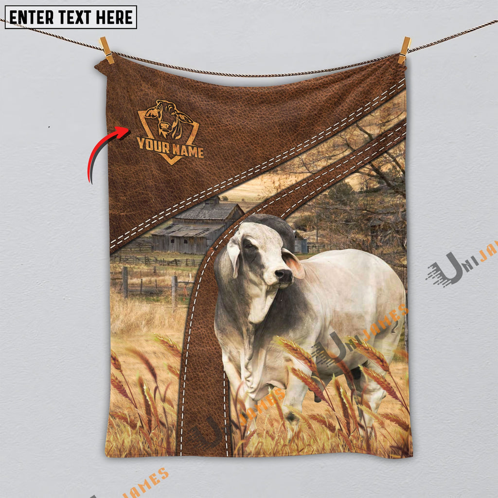 Personalized Name Brahman Brown Blanket