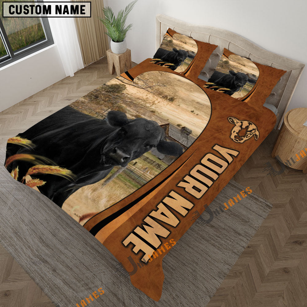 Black Angus Premium Brown Pattern 3D Bedding Set
