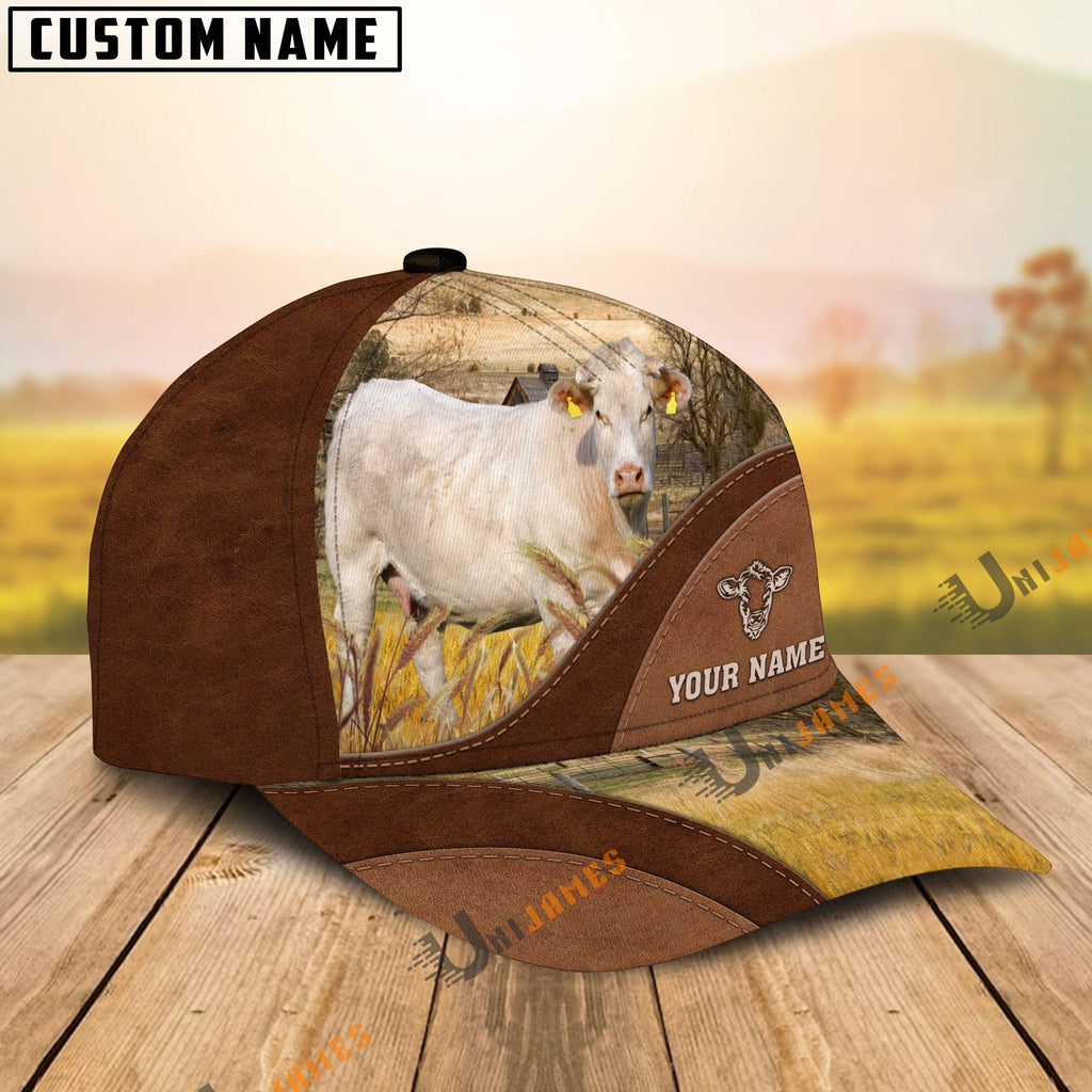 Charolais Farm Living Pattern Customized Name Cap