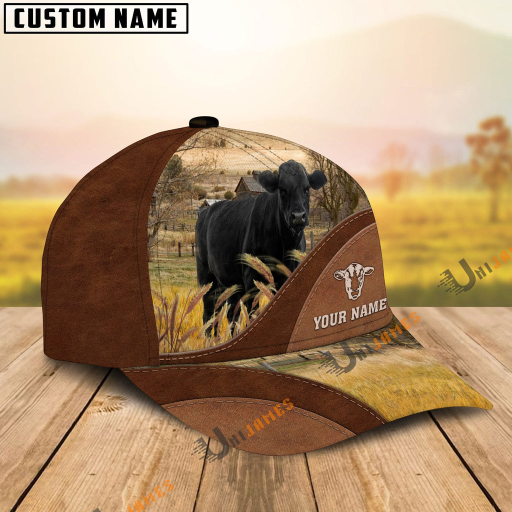 Black Angus Farm Living Pattern Customized Name Cap