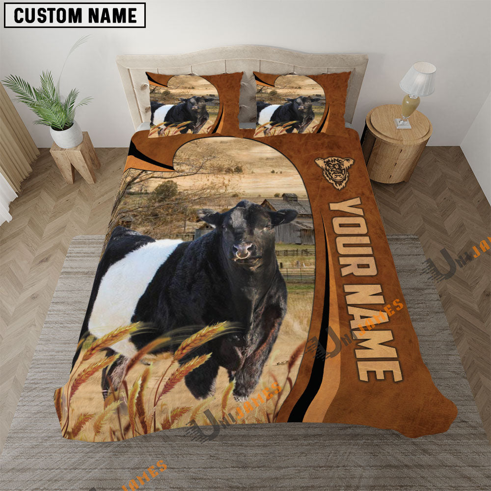 Belted Galloway Premium Brown Pattern 3D Bedding Set