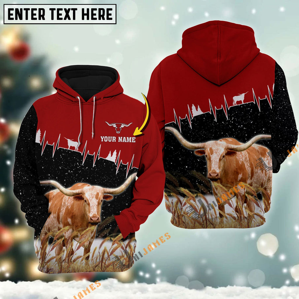 Personalized Name Texas Longhorn Xmas Hoodie
