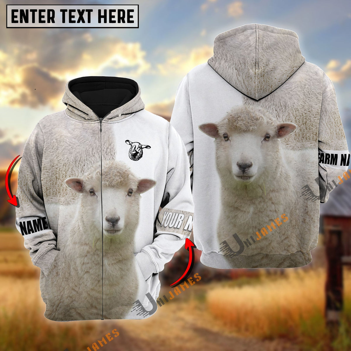Sheep And White Personalized Name Shirt