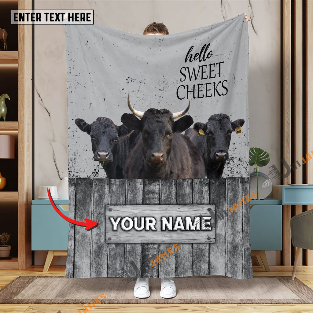 Personalized Name Dexter Hello Sweet Cheeks Pattern Blanket