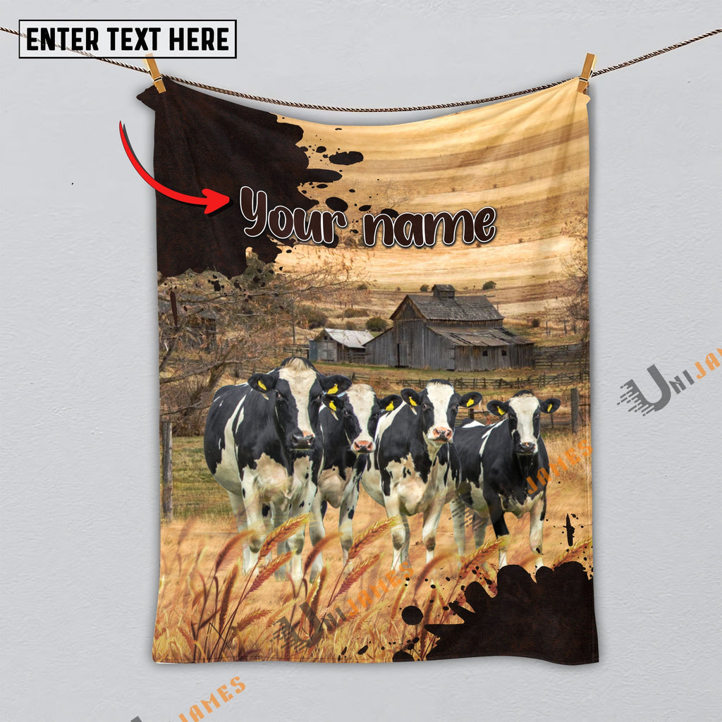 Personalized Name Diligent Holstein Blanket