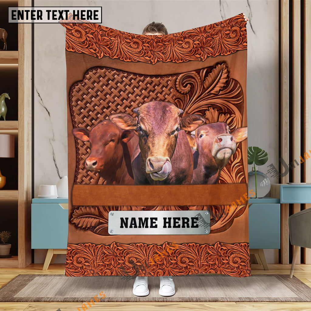 Beefmaster Cattle Farming Life Personalized Name Blanket