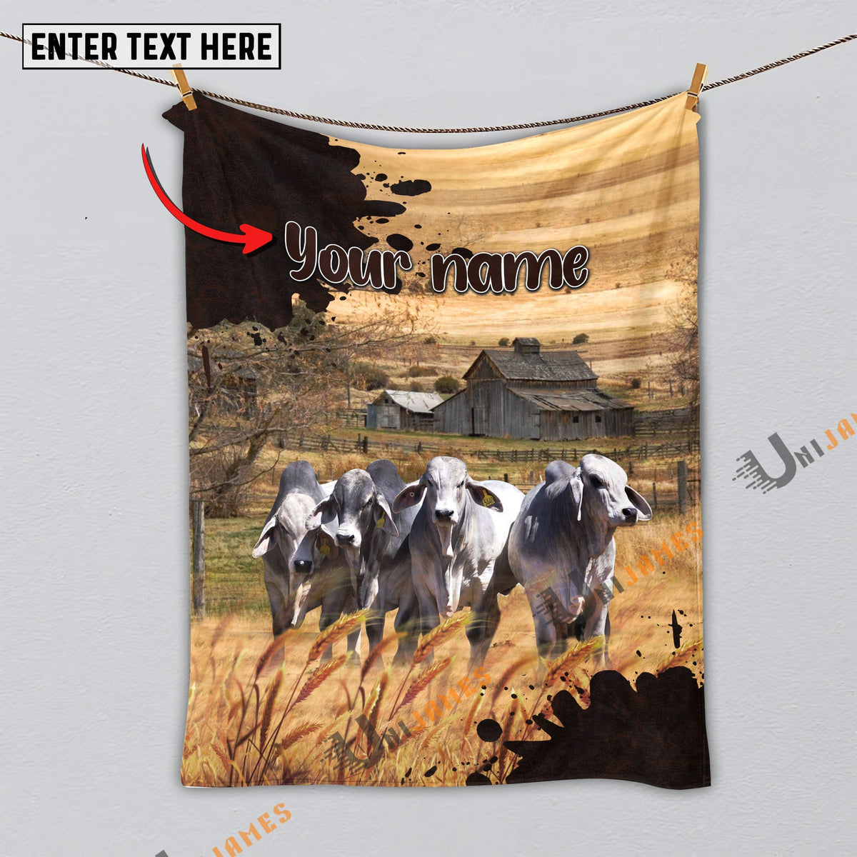 Personalized Name Diligent Brahman Blanket