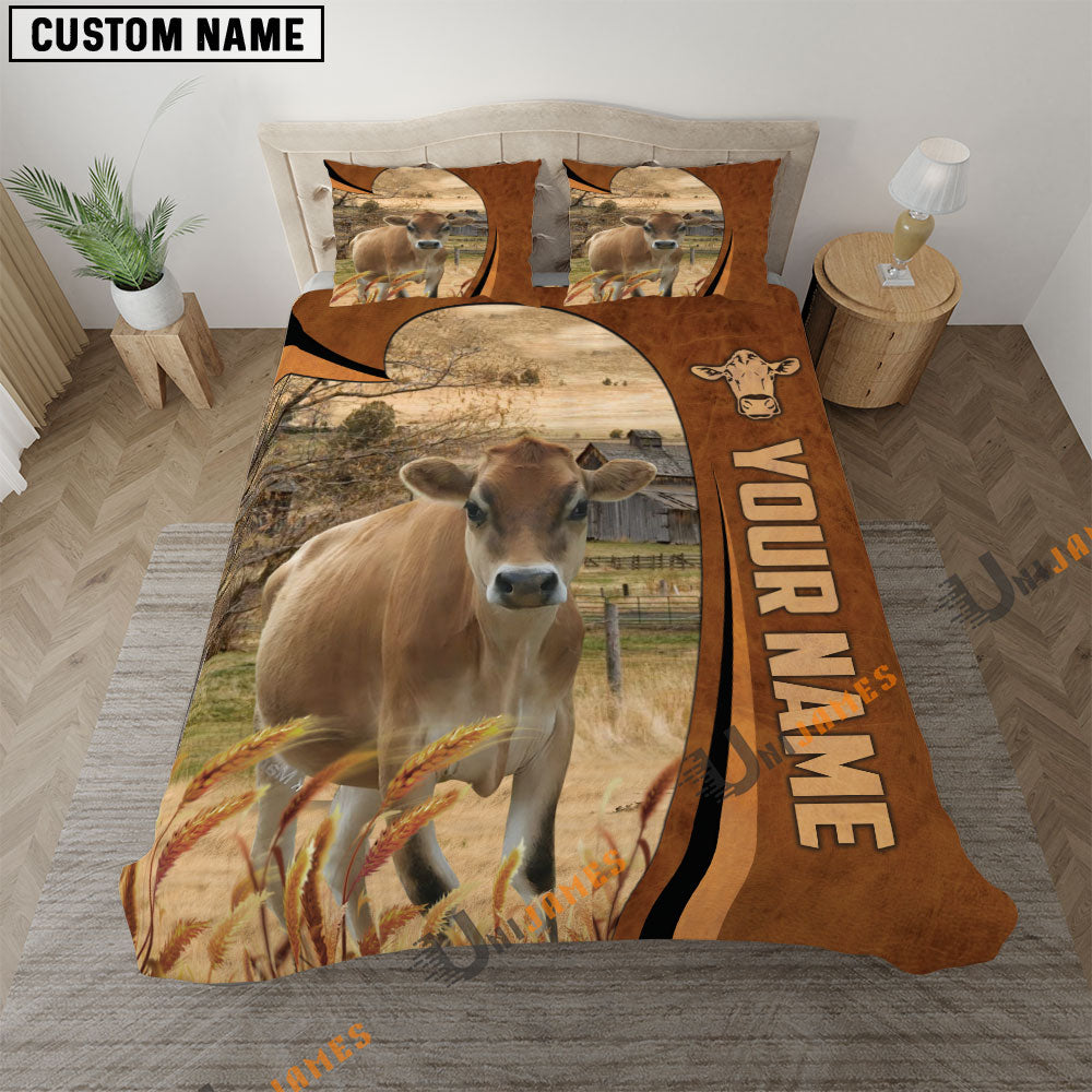 Jersey Premium Brown Pattern 3D Bedding Set