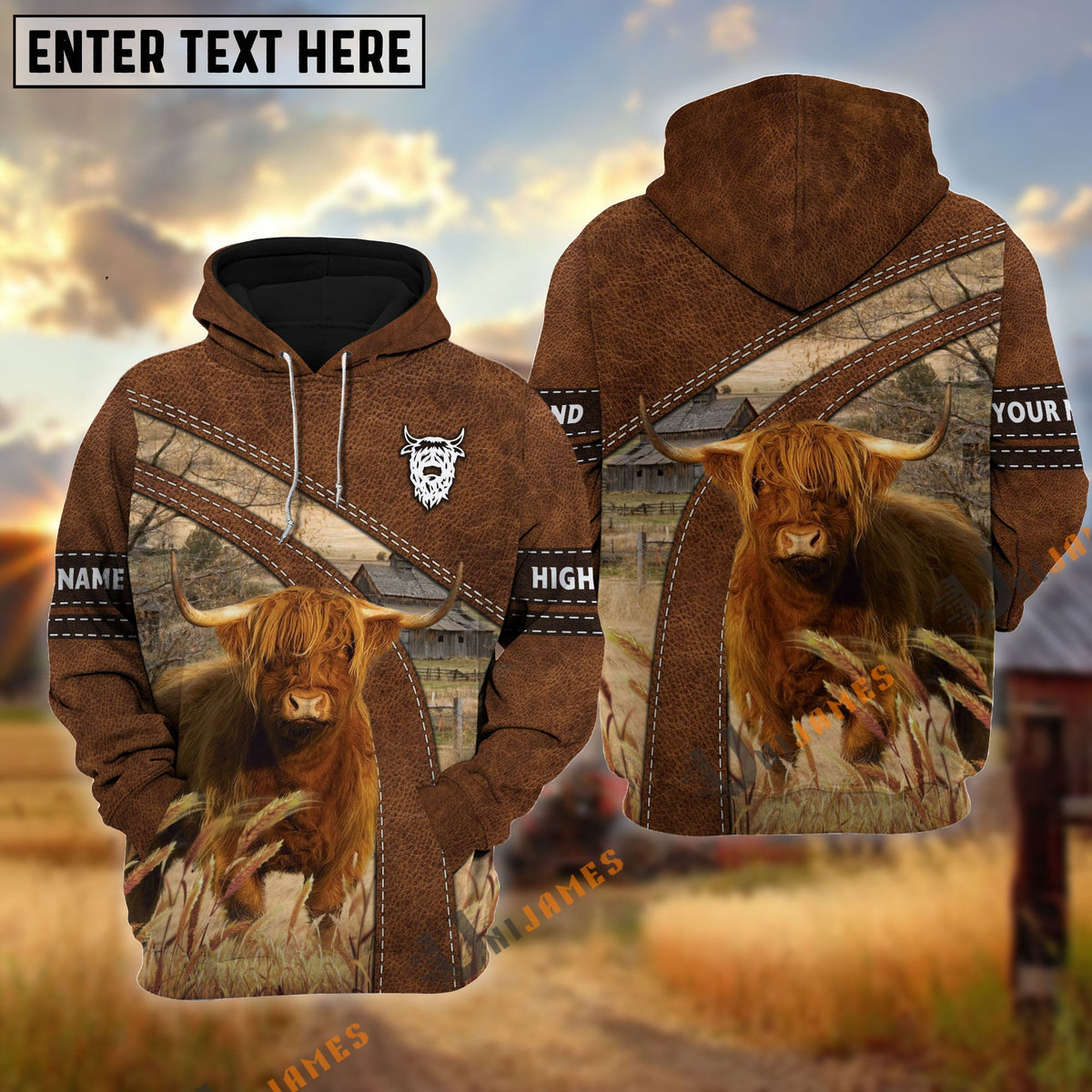 Highland Custom Name On Sleeve 3D Hoodie