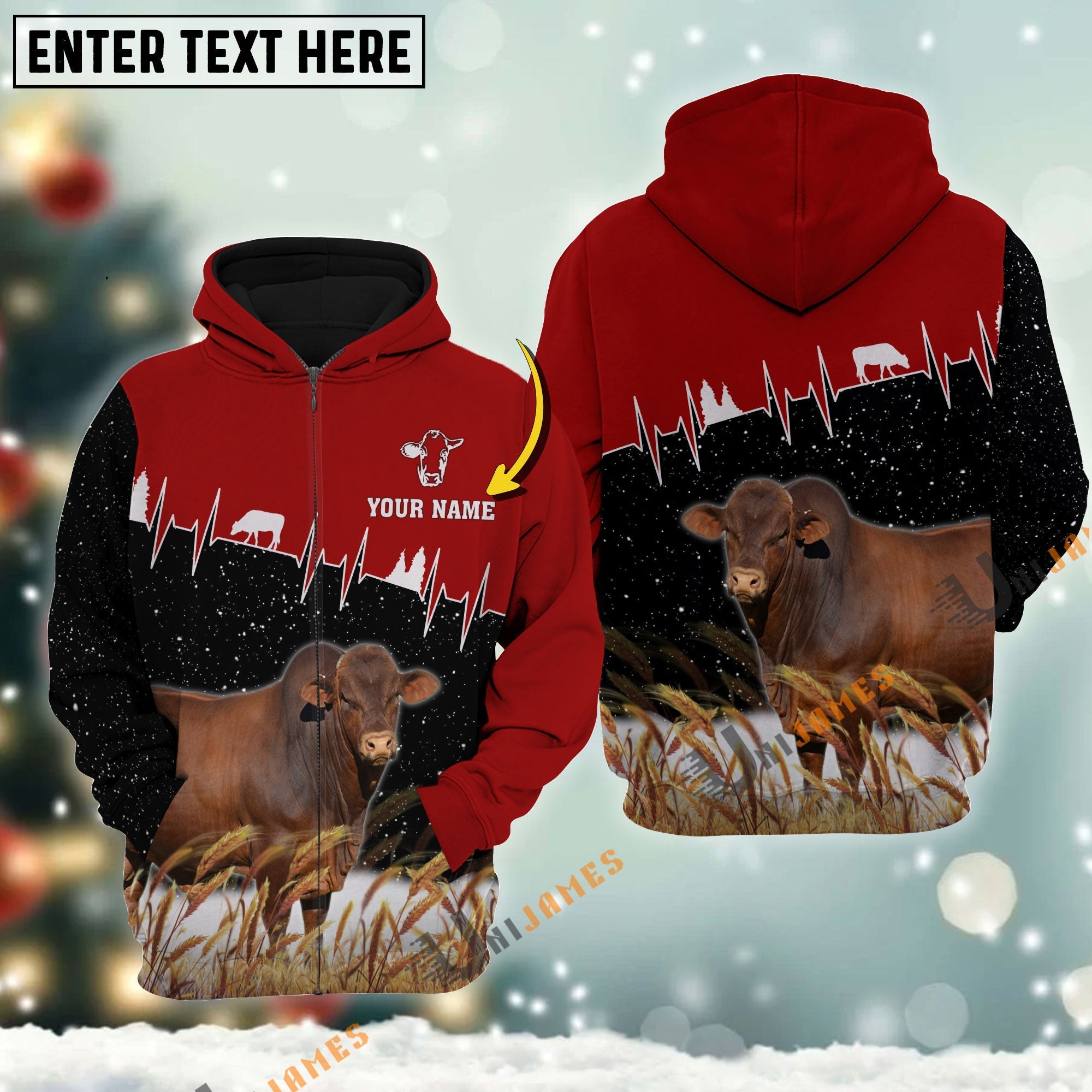 Personalized Name Beefmaster Xmas Hoodie