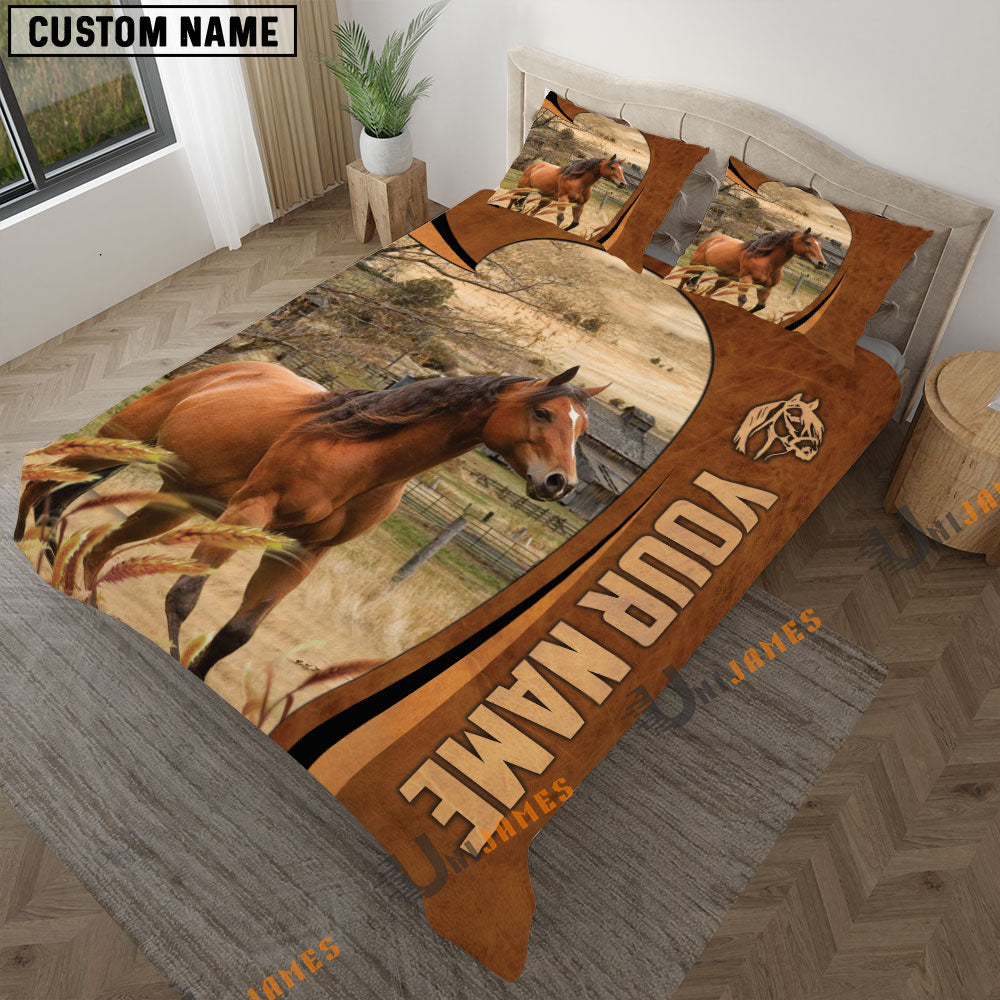 Horse Premium Brown Pattern 3D Bedding Set