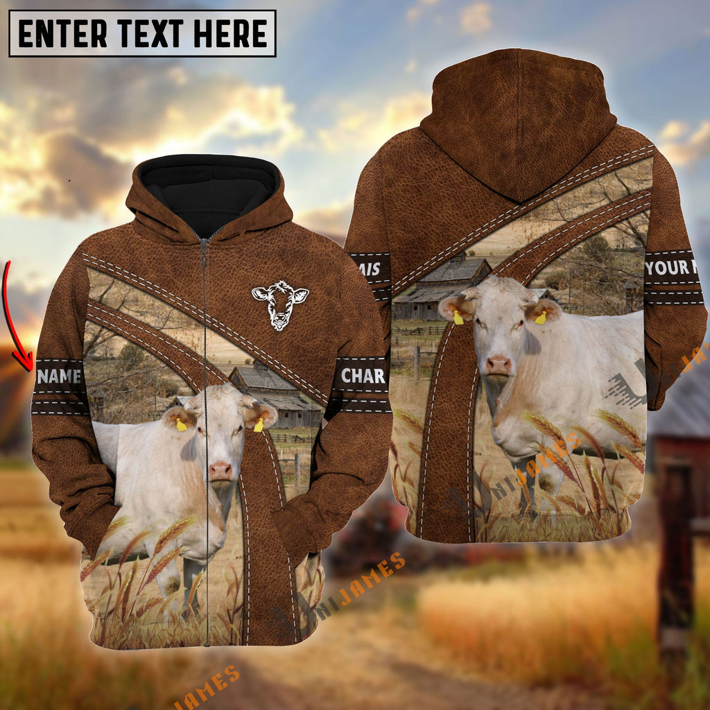 Charolais Custom Name On Sleeve 3D Hoodie