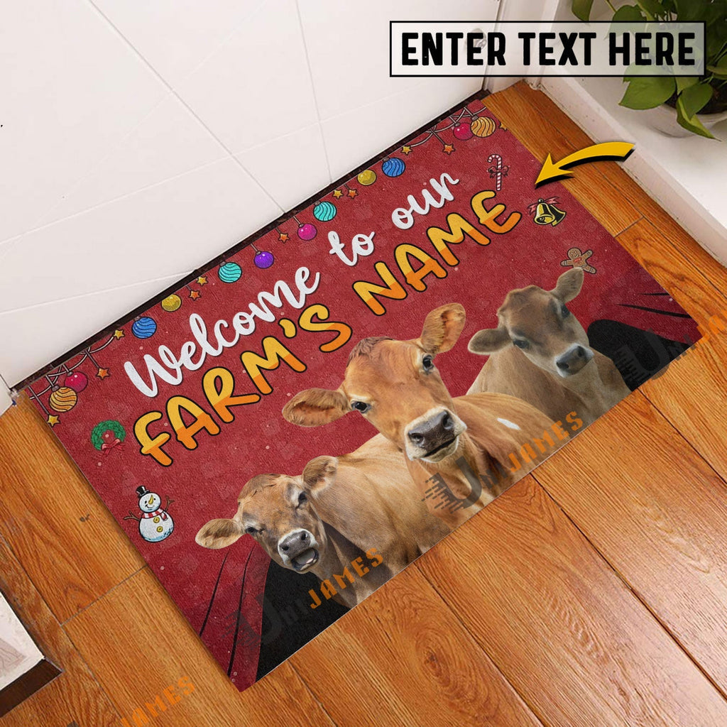 Jersey Christmas Custom Name Doormat