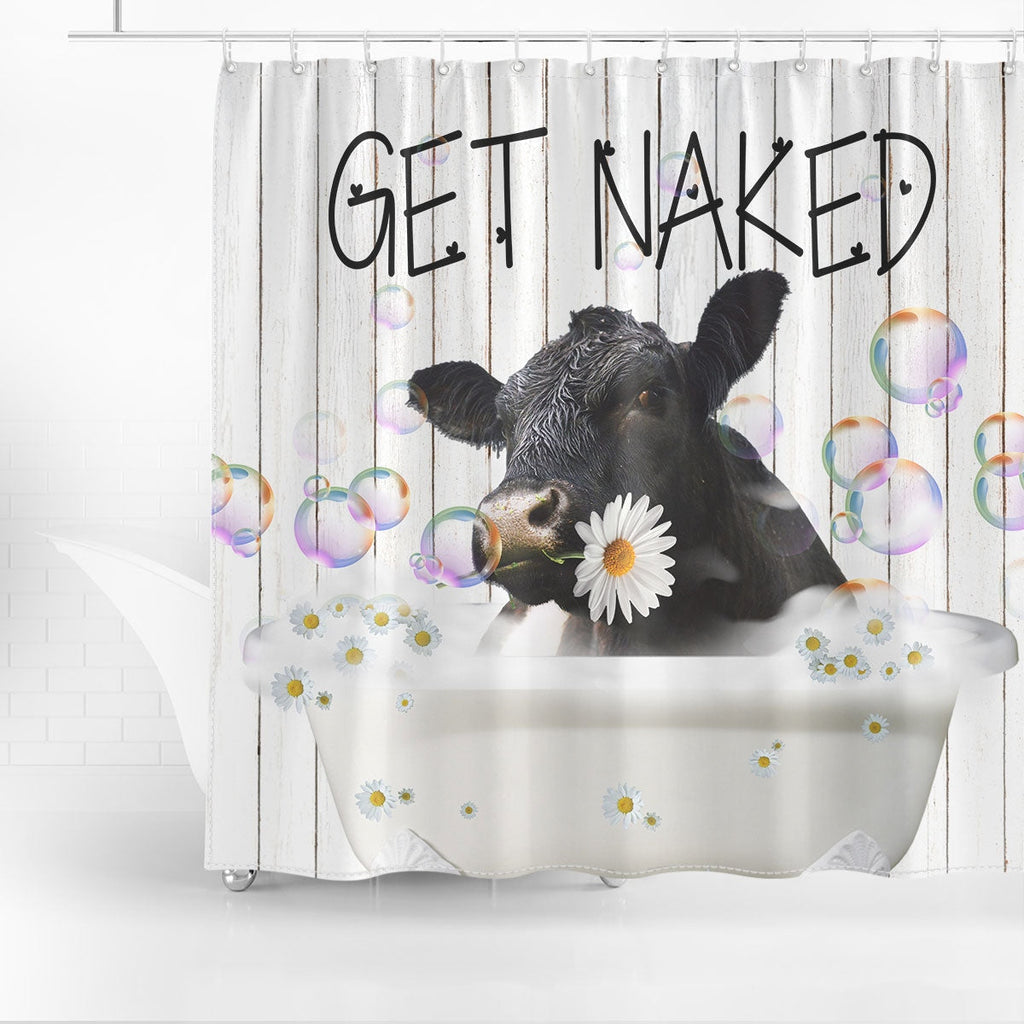 Belted Galloway Get Naked Daisy Shower Curtain