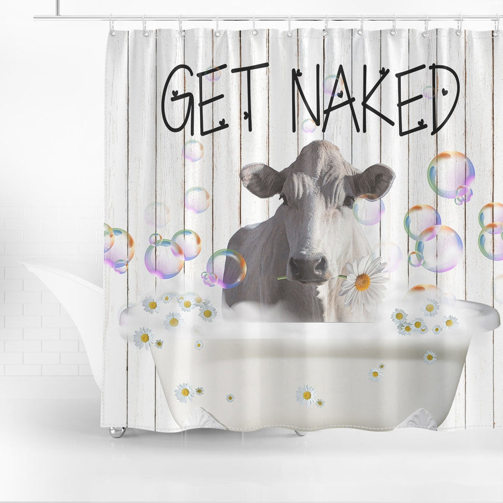 Chianina Get Naked Daisy Shower Curtain