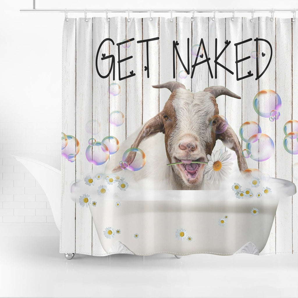 Goat Get Naked Daisy Shower Curtain