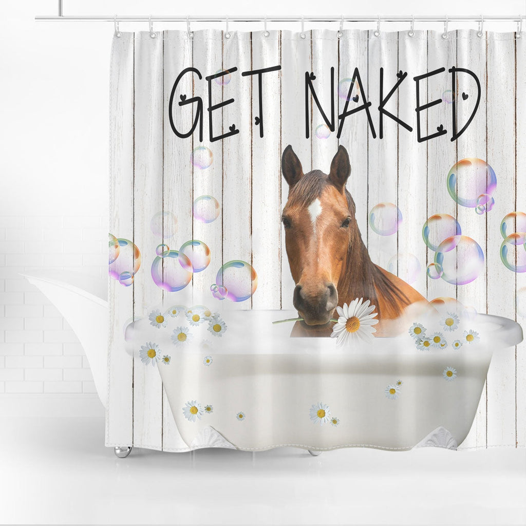 Grade Horses Get Naked Daisy Shower Curtain