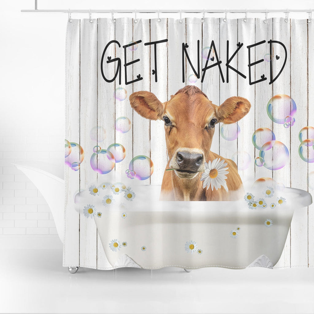 Jersey Get Naked Daisy Shower Curtain