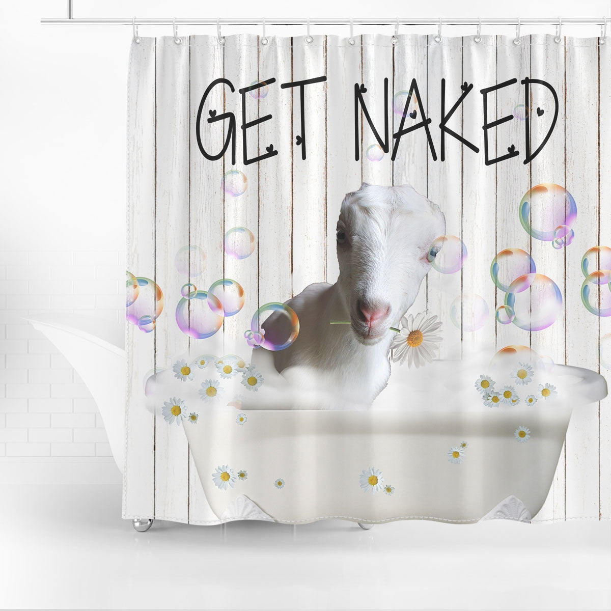 La Mancha Get Naked Daisy Shower Curtain