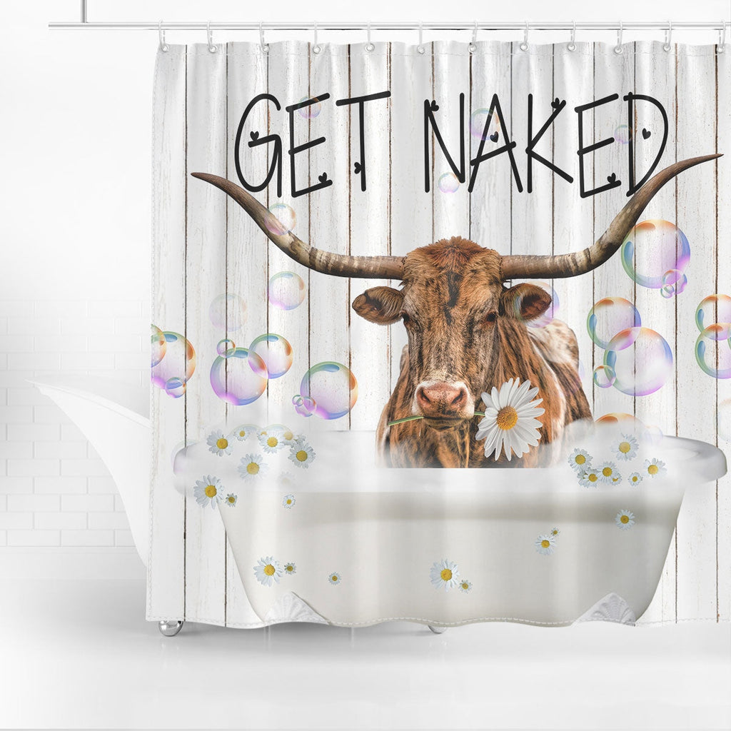 Tx Longhorn Get Naked Daisy Shower Curtain
