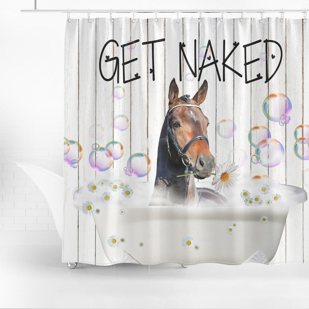 Warmbloods Get Naked Daisy Shower Curtain