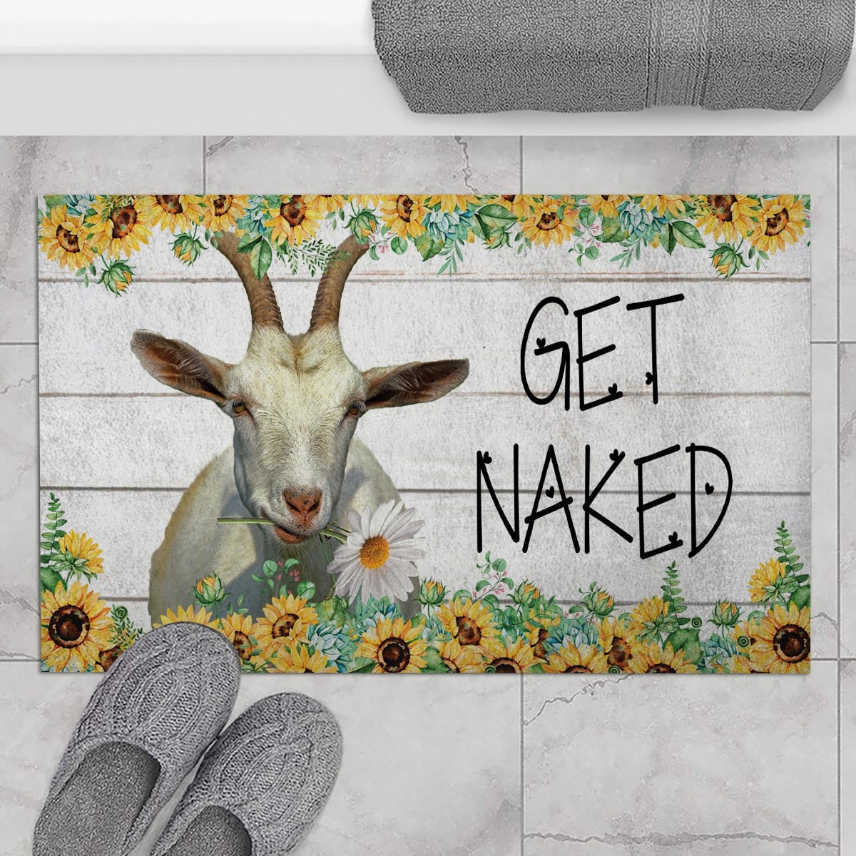 Saanen - Get Naked Doormat