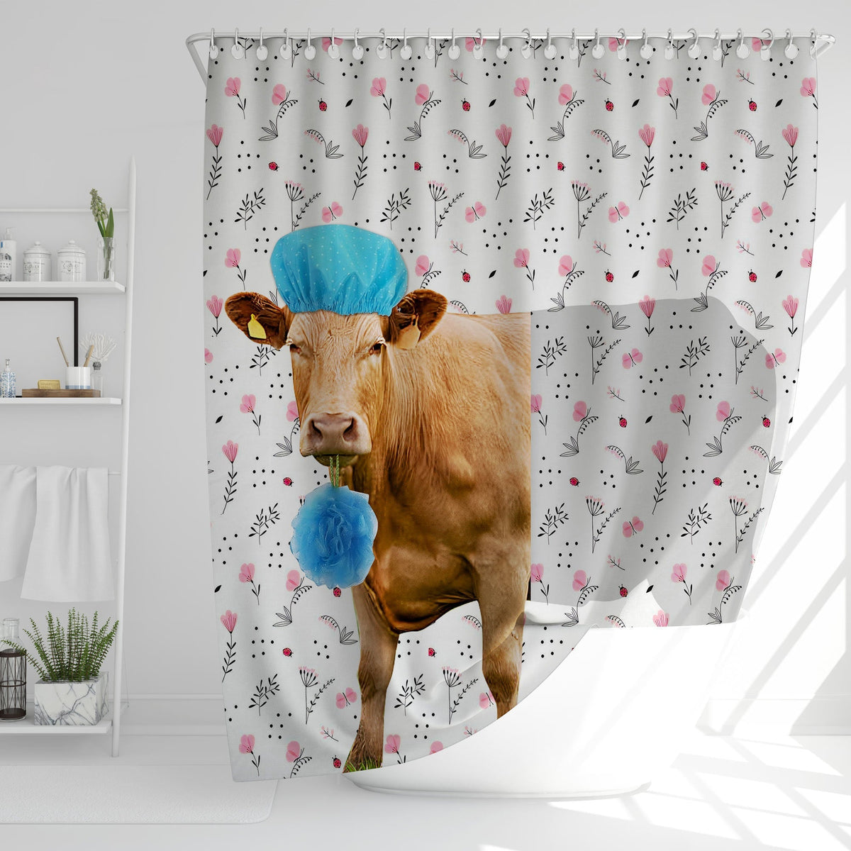 Limousin Flower 3D Shower Curtain