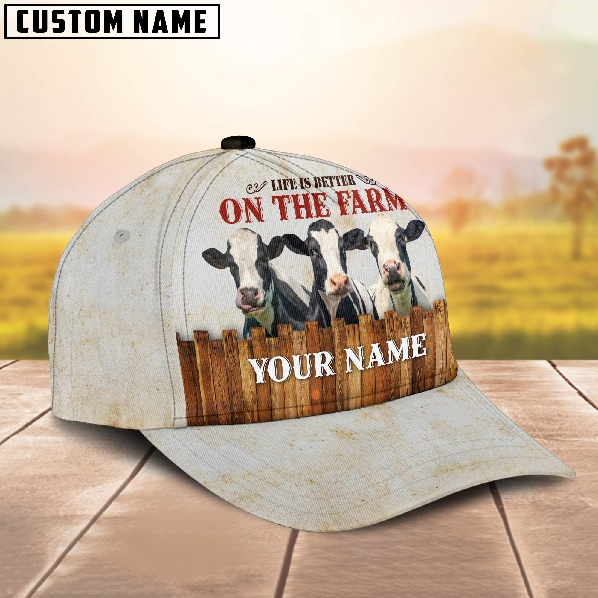 Holstein Better On The Farm Customized Name Cap