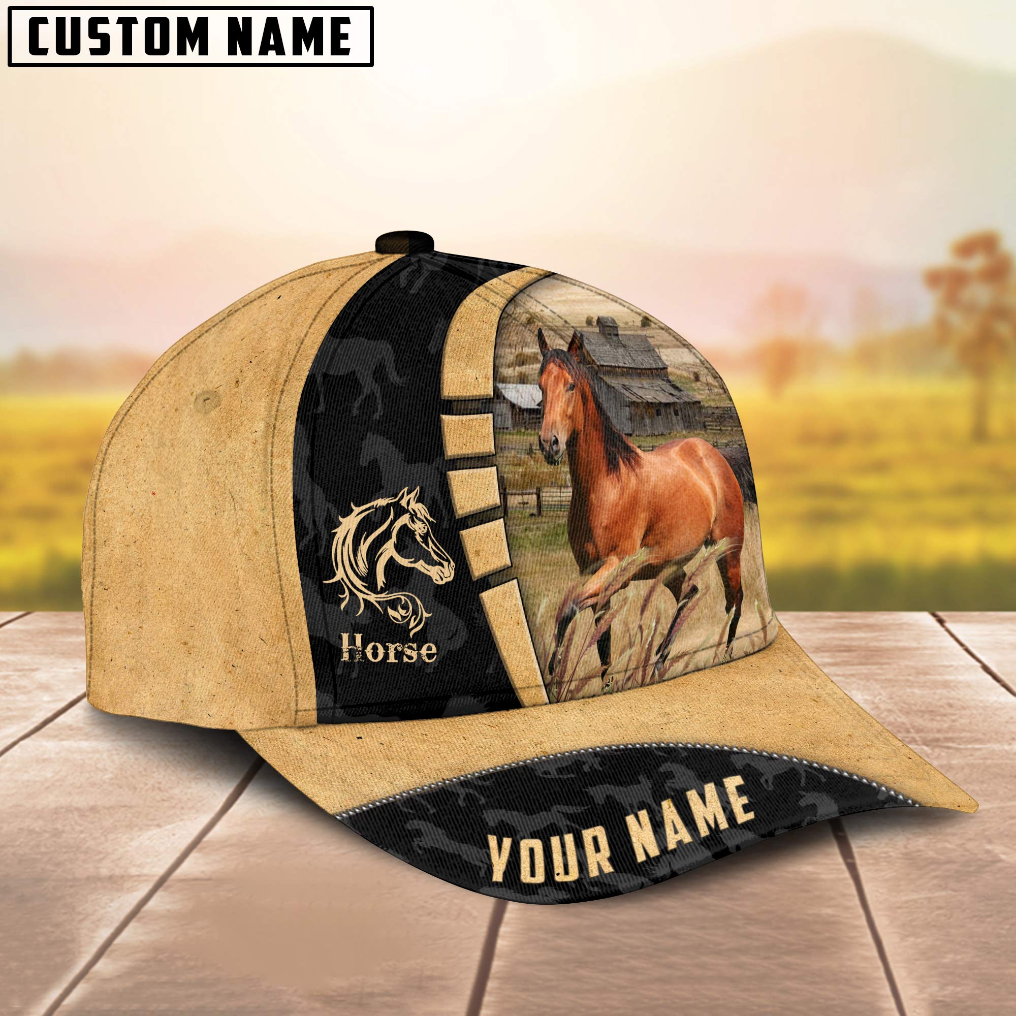 Custom Name Horse 3D Cap