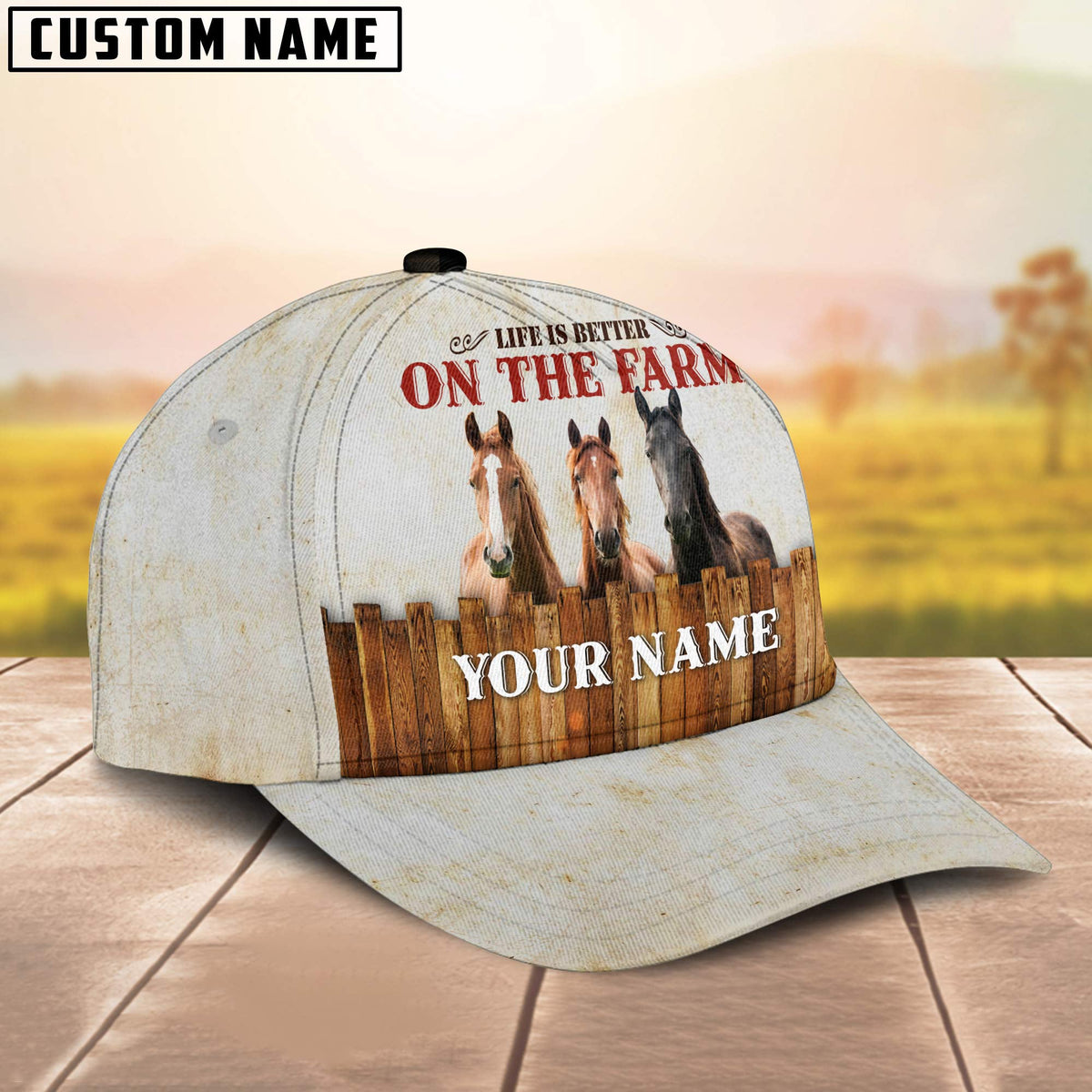 Horse Better On The Farm Customized Name Cap