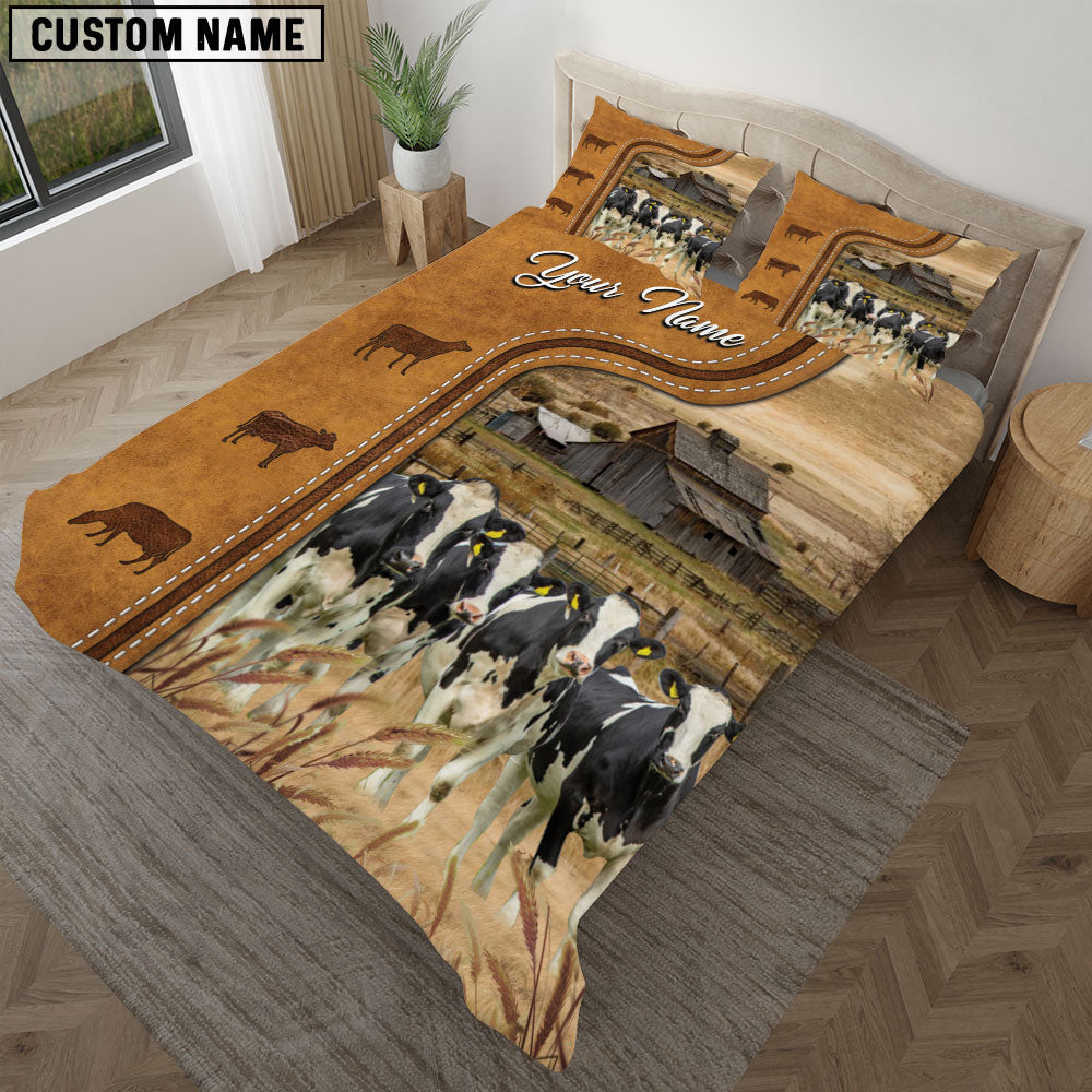 Holstein On The Farm Personalized Name Bedding Set