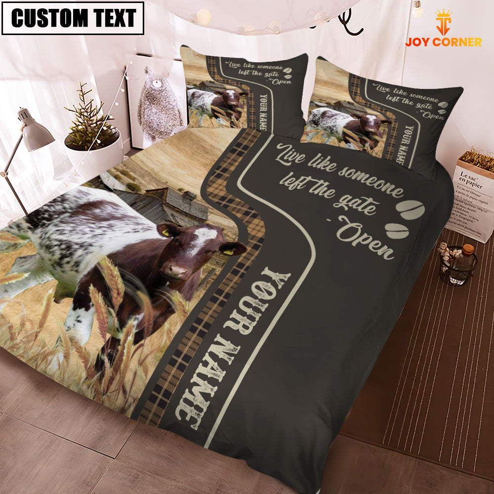 Shorthorn Like Someone Left The Gate Open Customized Name 3D Bedding Set