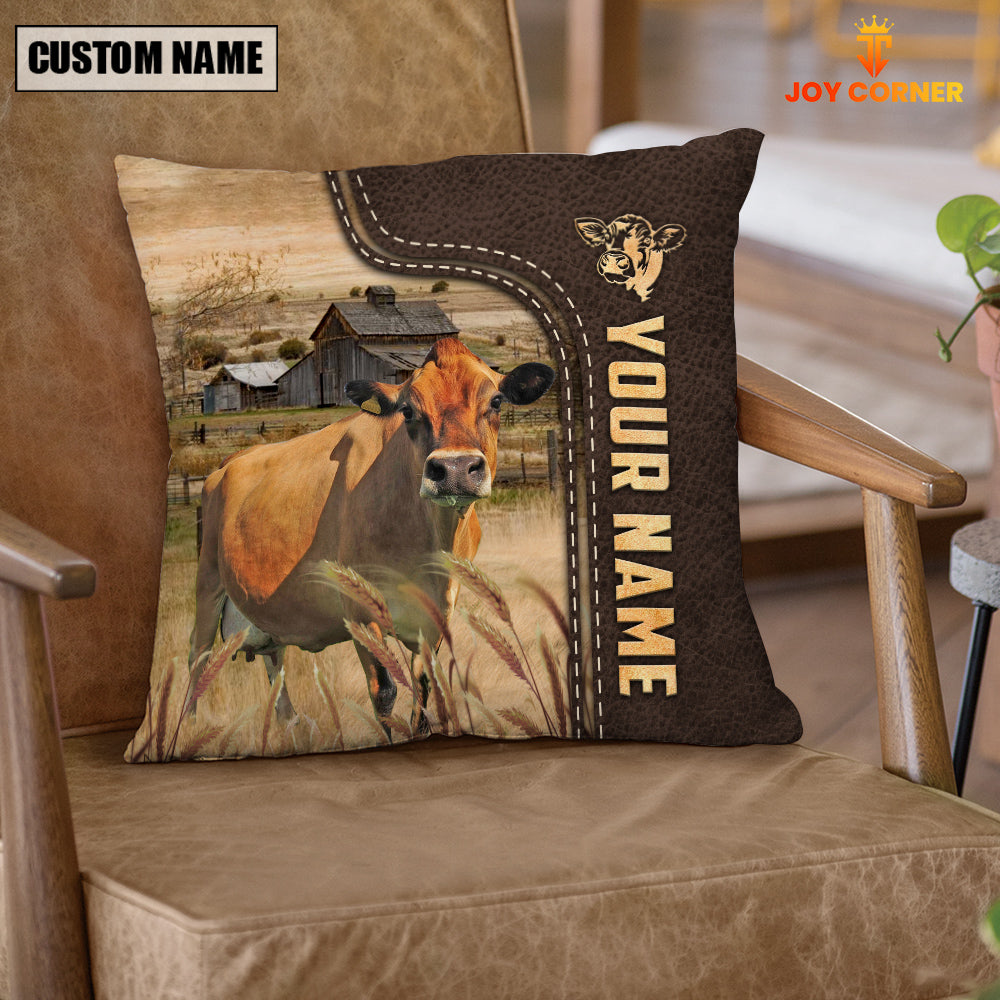 Jersey Custom Name Leather Pattern Pillow Case