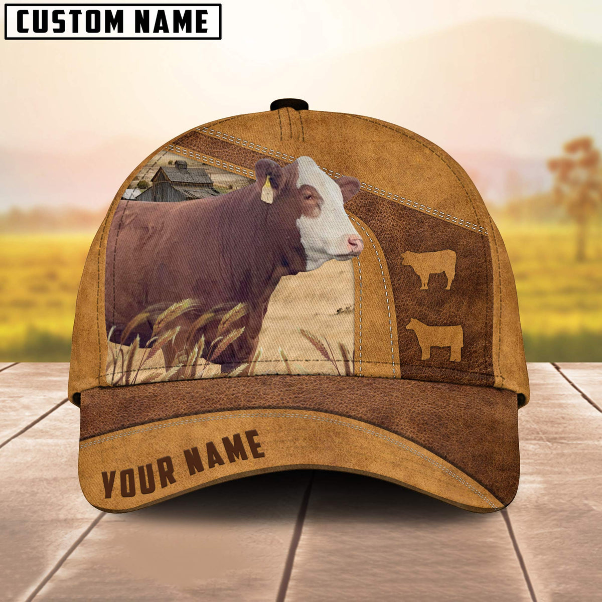 Simmental On The Farm Custom Name Retro Cap