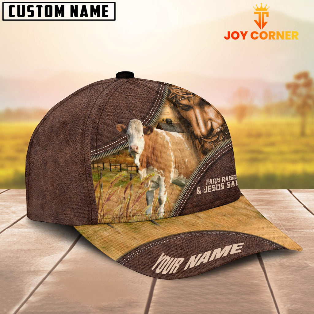 Simmental Farm & Jesus Customized Name Cap