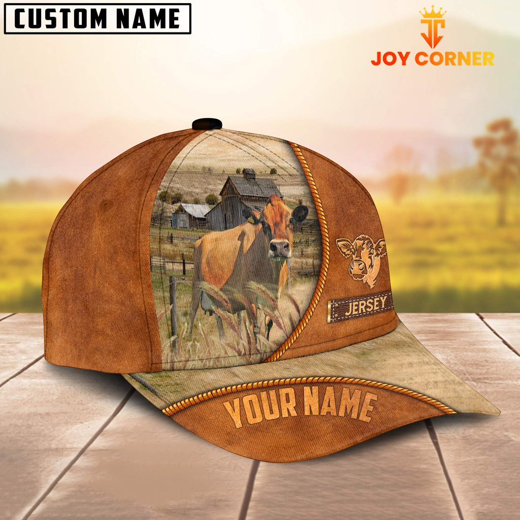Custom Name Jersey Leather Pattern Cap TT9