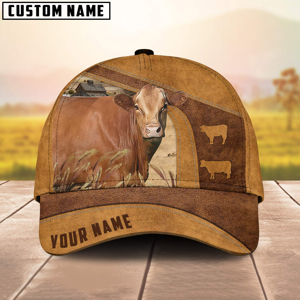 Red Akaushi On The Farm Custom Name Retro Cap