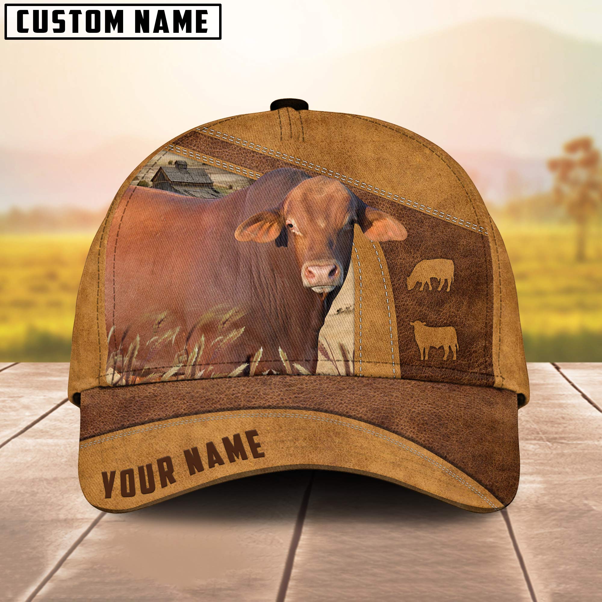 Red Brangus Custom Name Cap