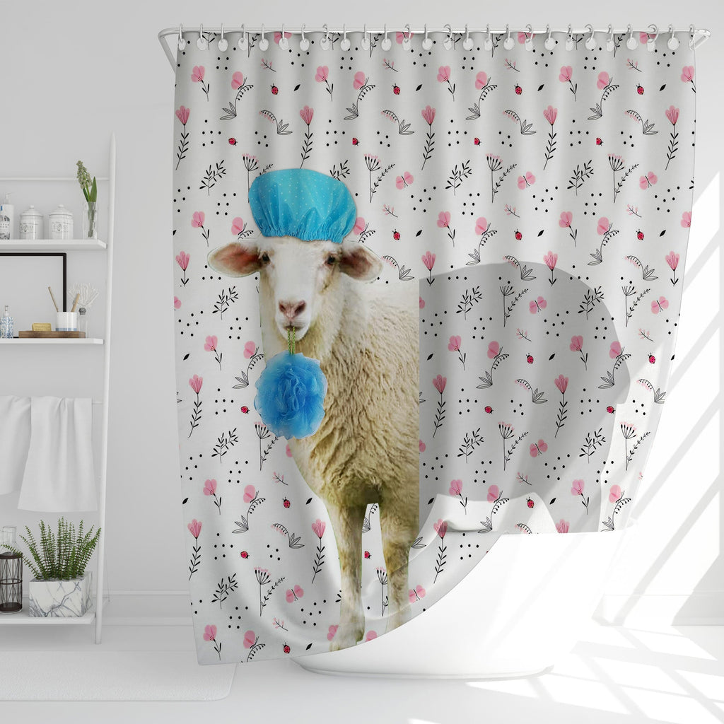 Sheep Flower 3D Shower Curtain