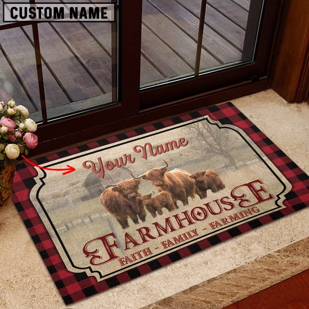Highland Faith Family Farming Custom Name Doormat