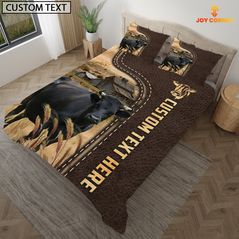Dexter Custom Text Leather Pattern Bedding Set