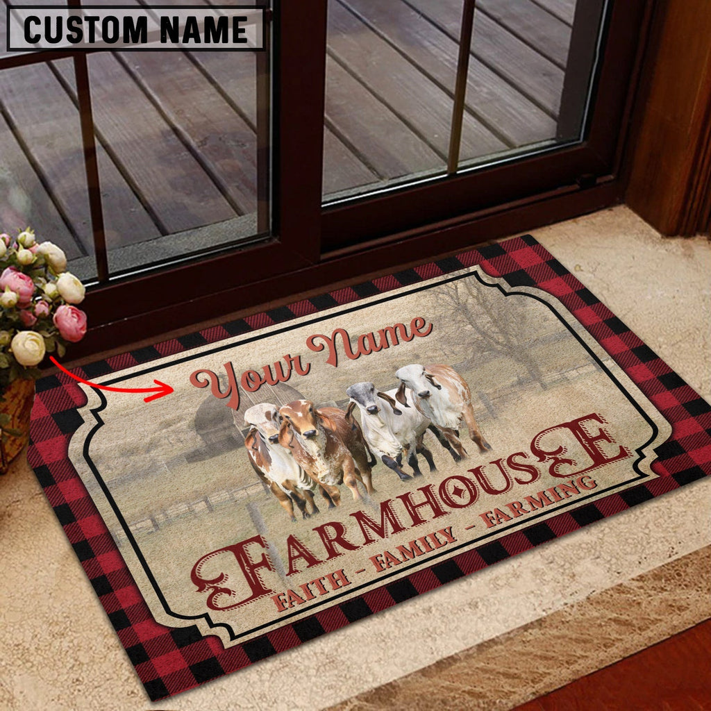 GYR Faith Family Farming Custom Name Doormat