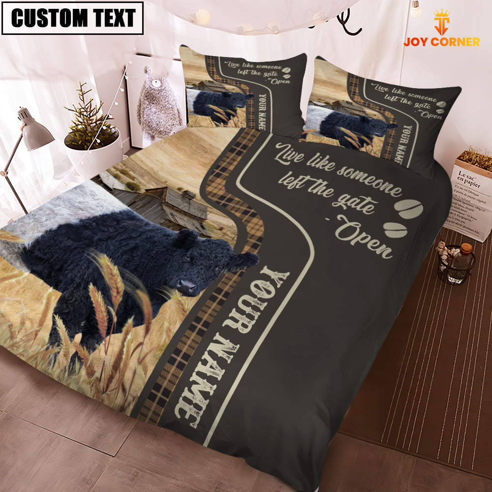 Belted Galloway Like Someone Left The Gate Open Customized Name 3D Bedding Set
