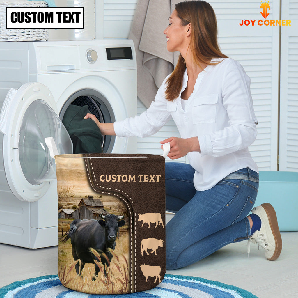 Dexter Custom Name Leather Pattern Laundry Basket