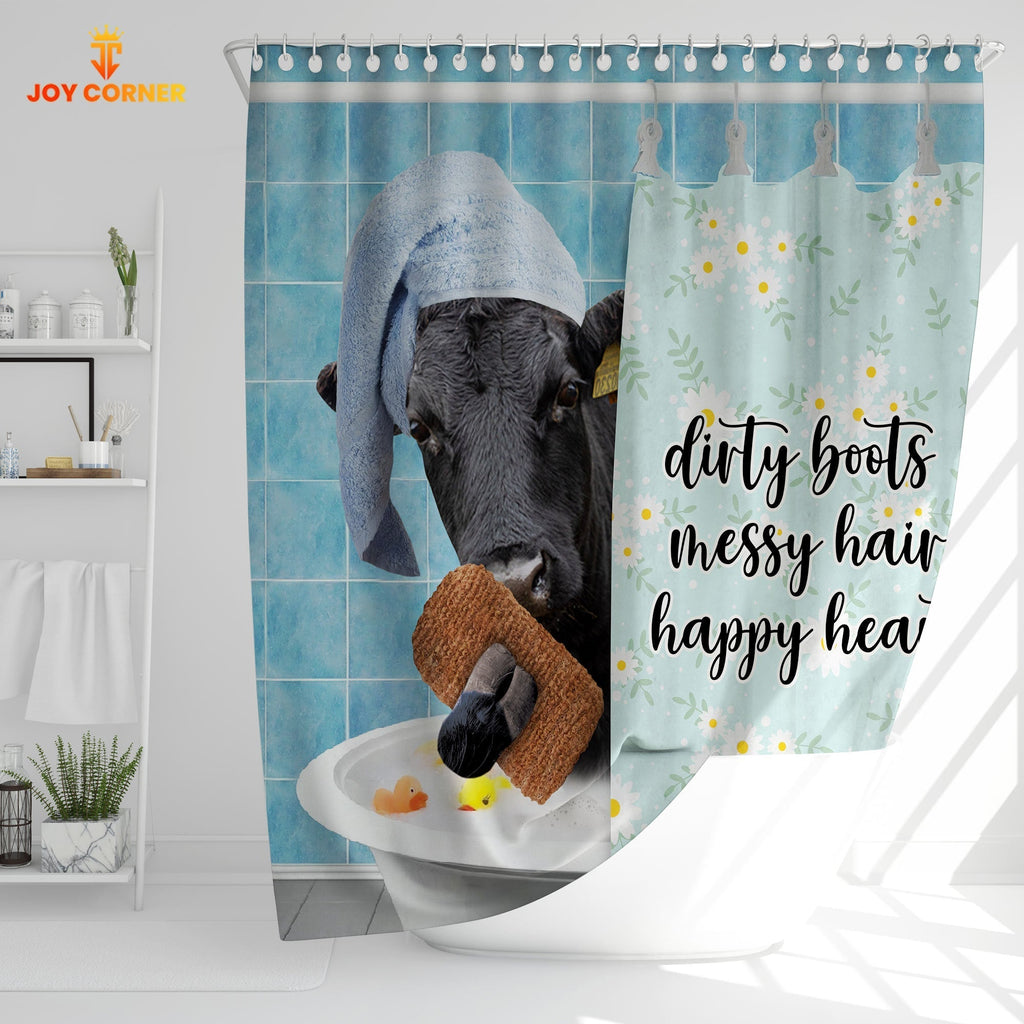 Dexter Dirty Boots, Messy Hair, Happy Heart  3D Shower Curtain