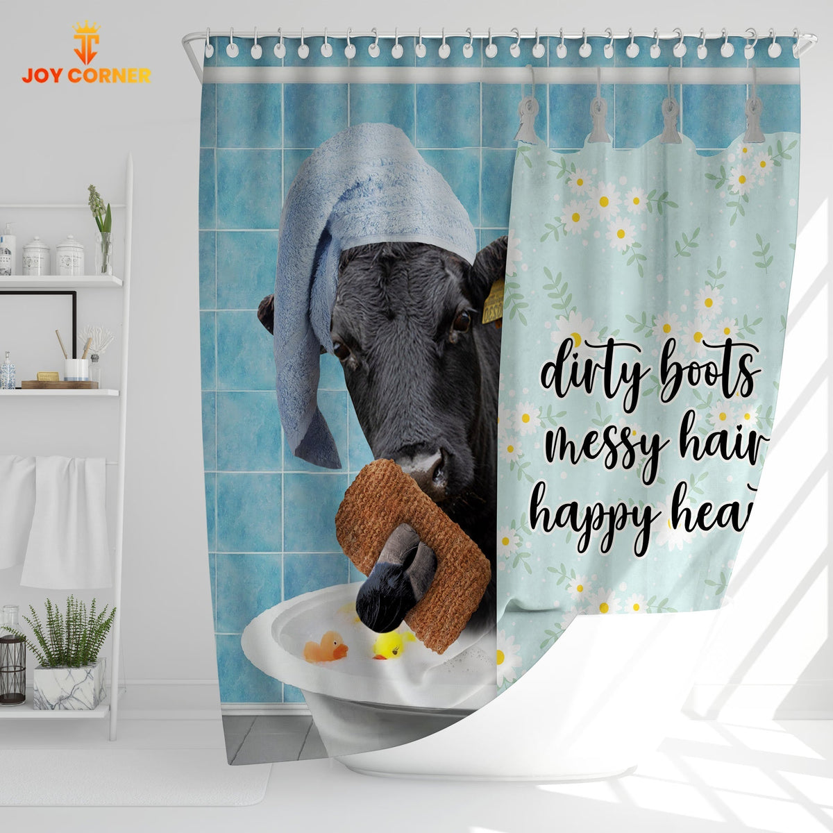 Dexter Dirty Boots, Messy Hair, Happy Heart  3D Shower Curtain