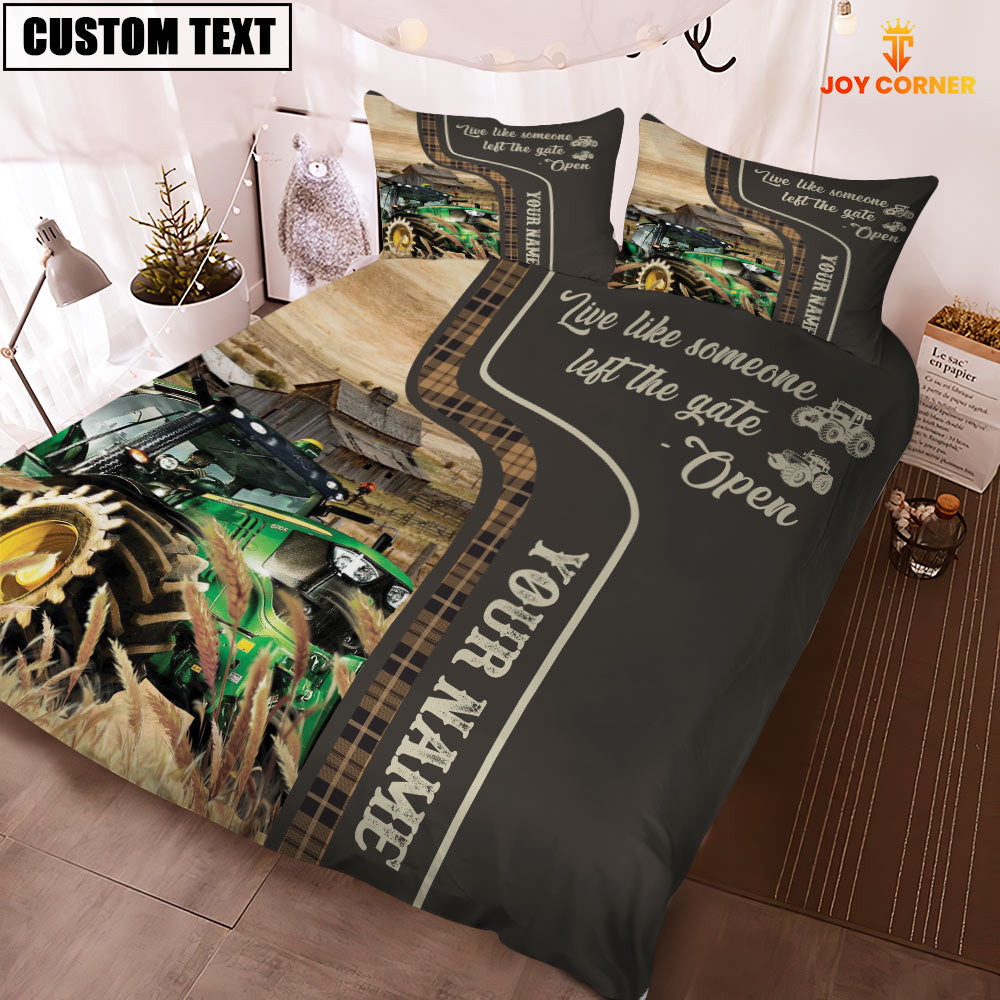 Tractor Like Someone Left The Gate Open Customized Name 3D Bedding Set