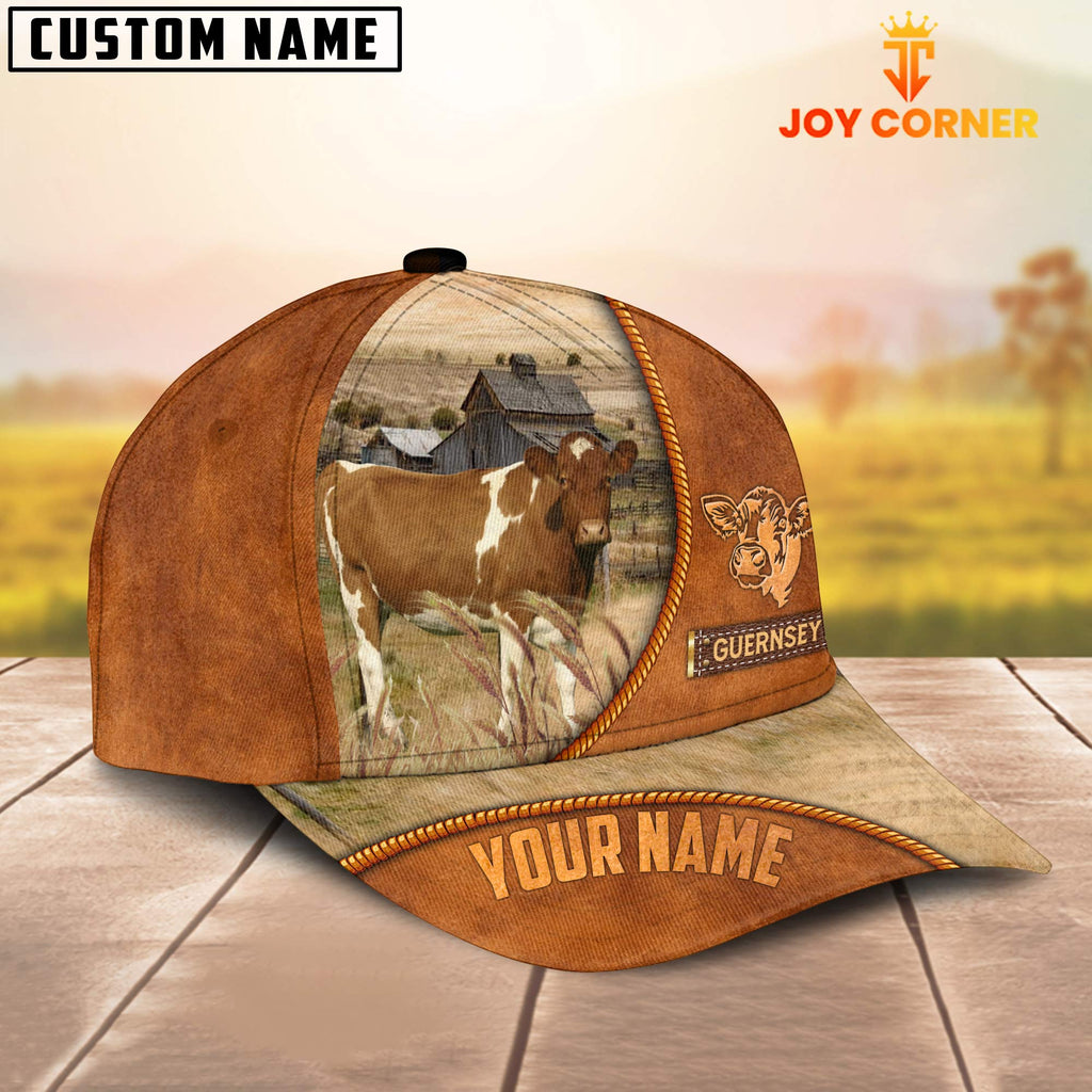 Custom Name Guernsey Leather Pattern Cap