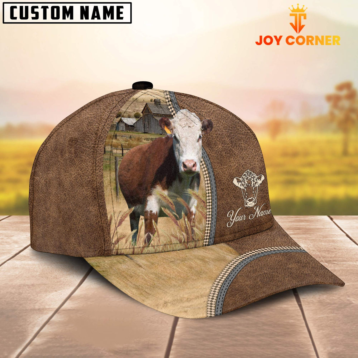 Personalized Name Hereford Farming Cap
