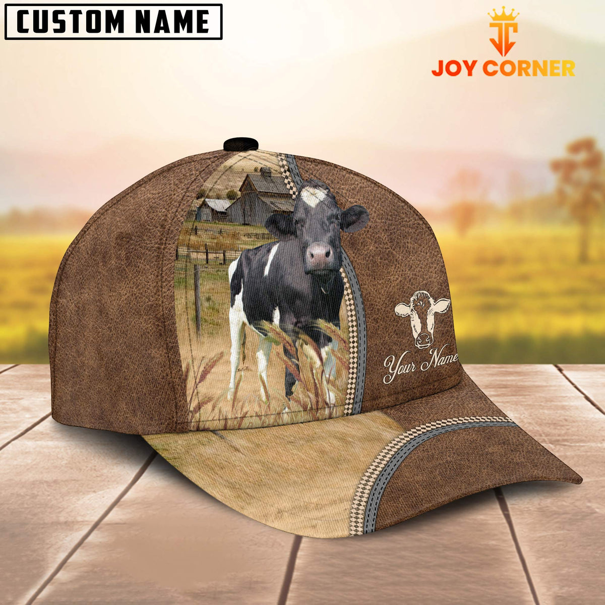 Personalized Name Holstein Farming Cap